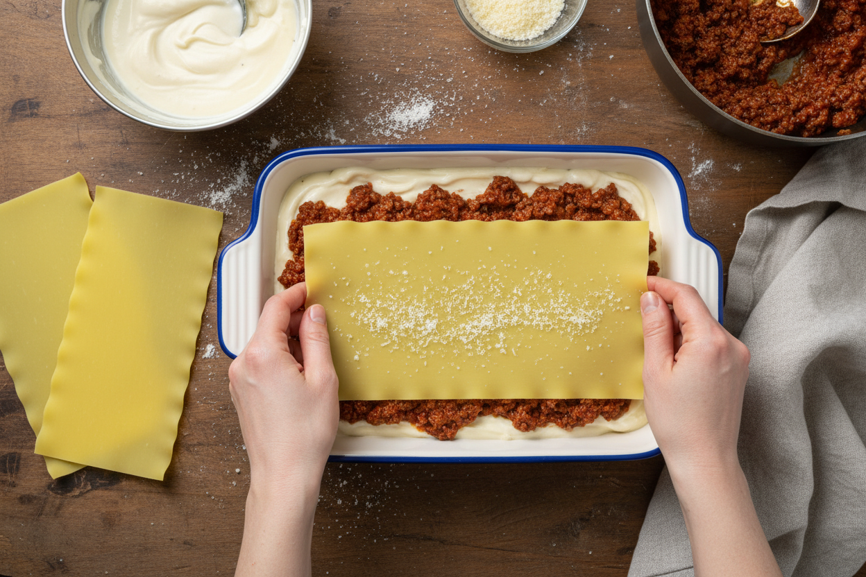 Classic Beef Bolognese Lasagna preparation step 2