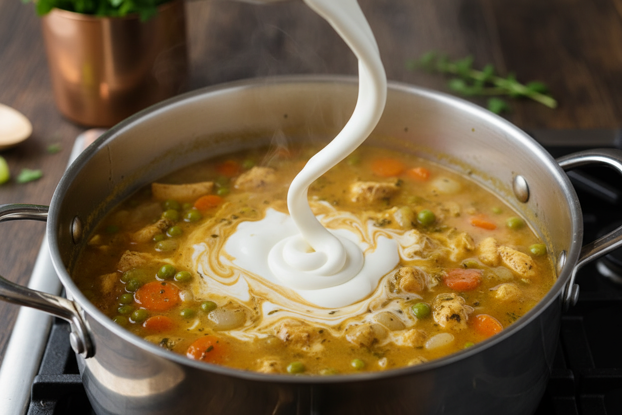 Creamy and Rich Chicken Pot Pie Soup preparation step 2