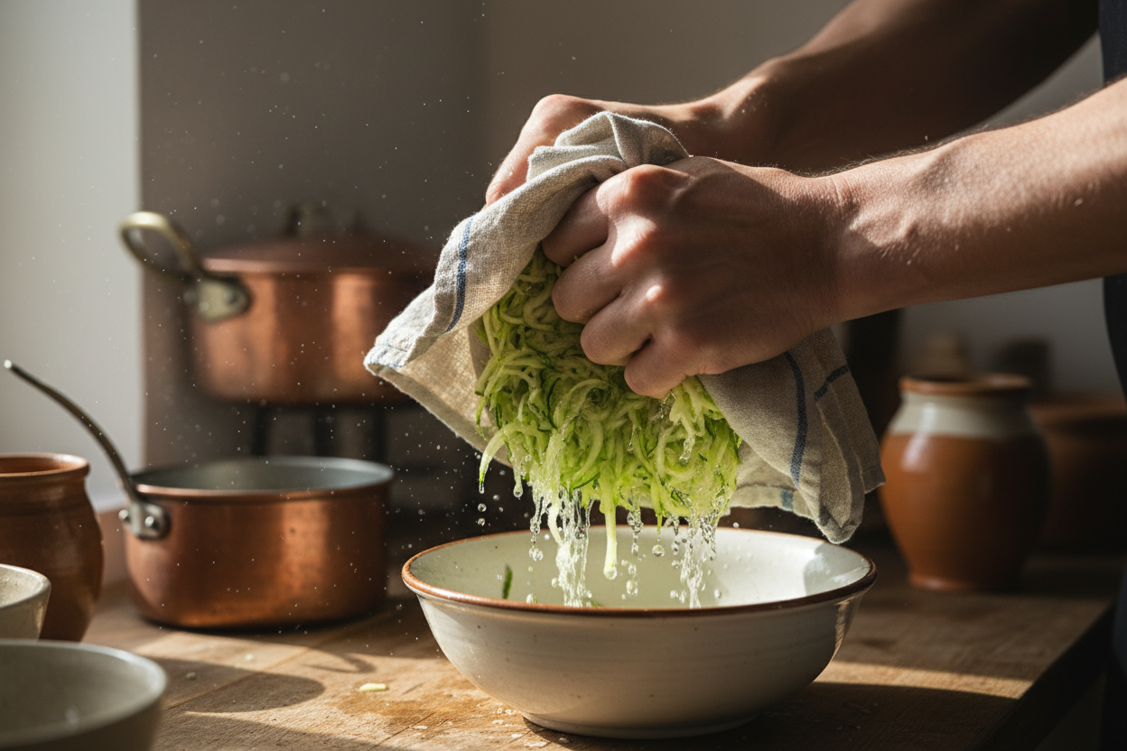 Crispy Greek Zucchini Fritters preparation step 1