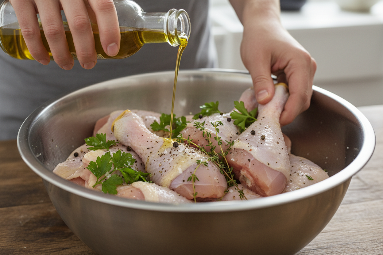 Crispy Oven-Baked Drumsticks with Flavorful Herbs preparation step 1