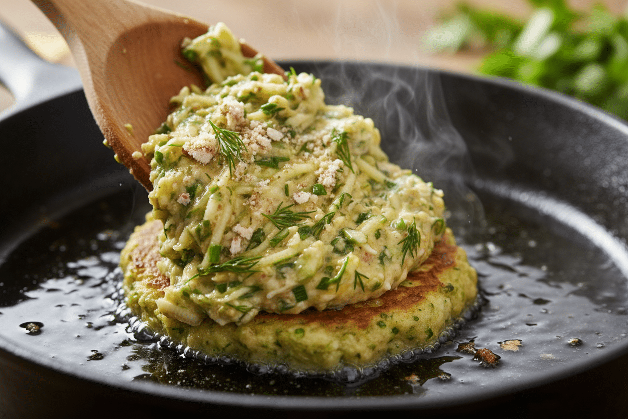 Crispy Zucchini Fritters – High Protein, Low Carb & Air Fryer Friendly preparation step 2