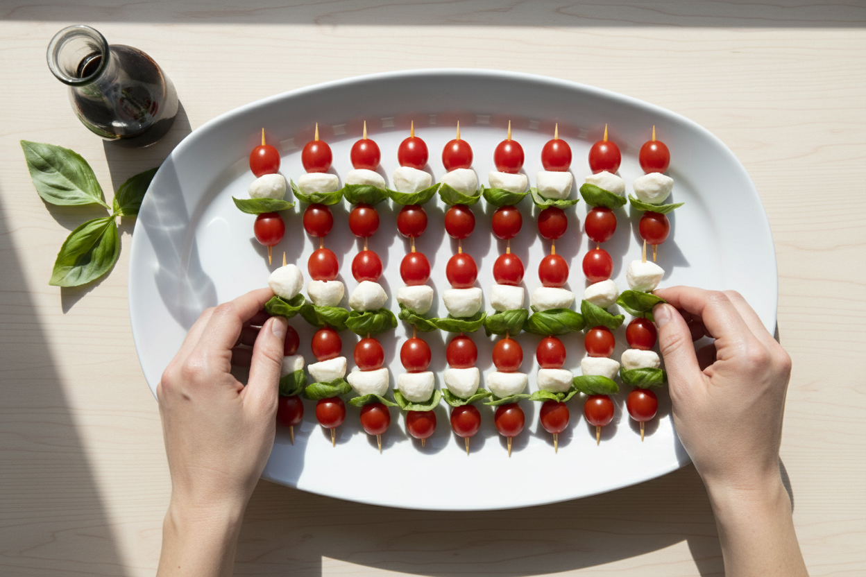 Delicious Caprese Skewers preparation step 2