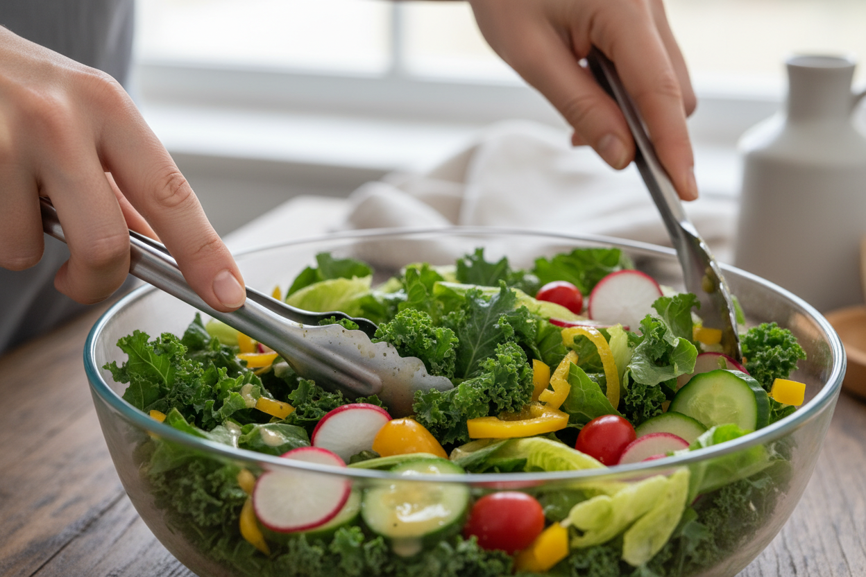 Delightful Spring Salad with Goat Cheese and Veggies preparation step 1
