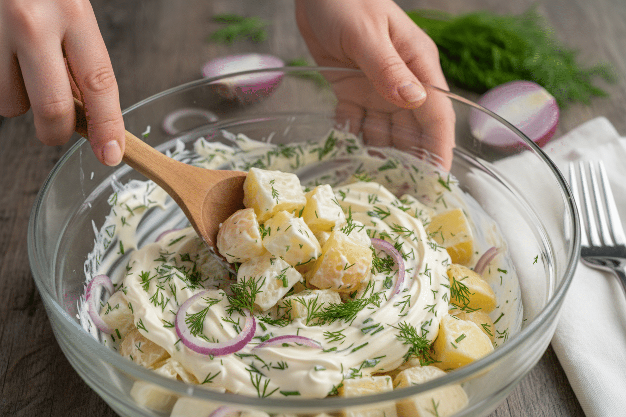 Dill Potato Salad preparation step 1