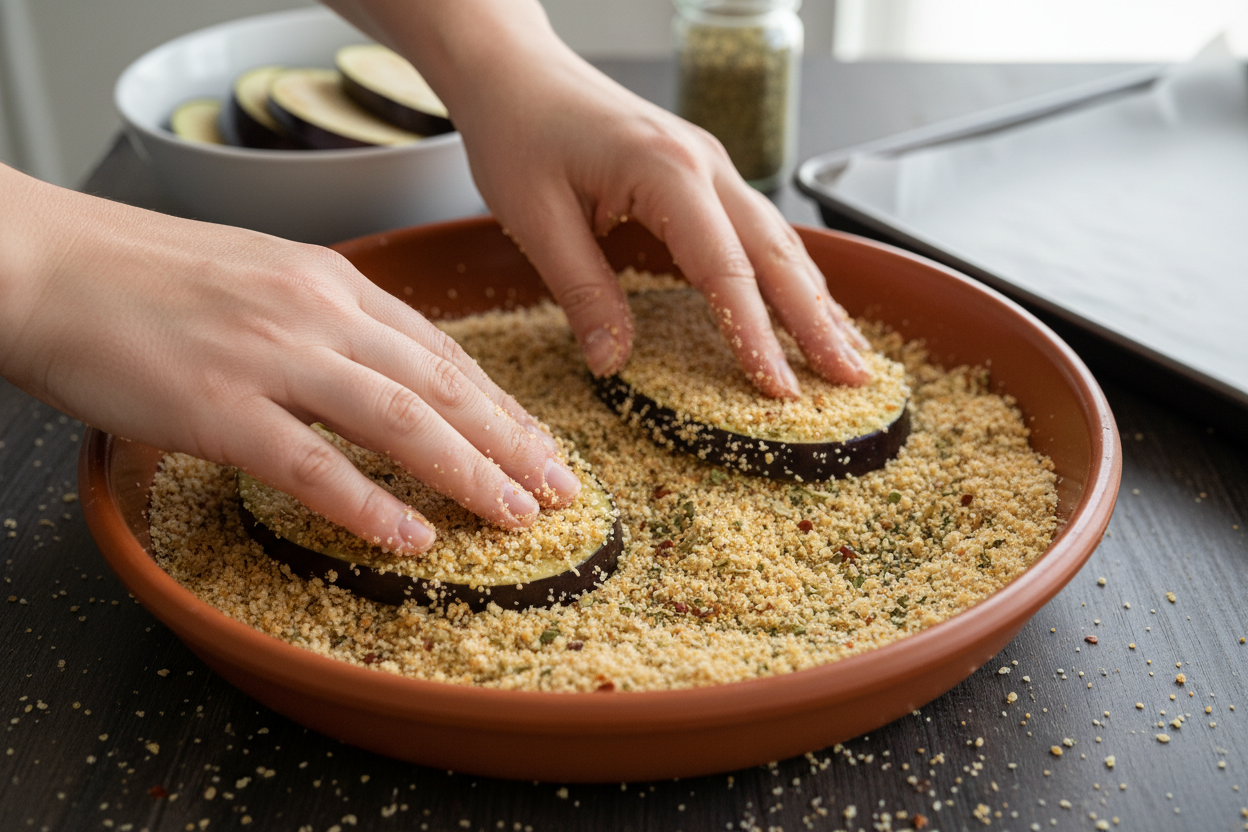 Easy Baked Eggplant Parmesan preparation step 1