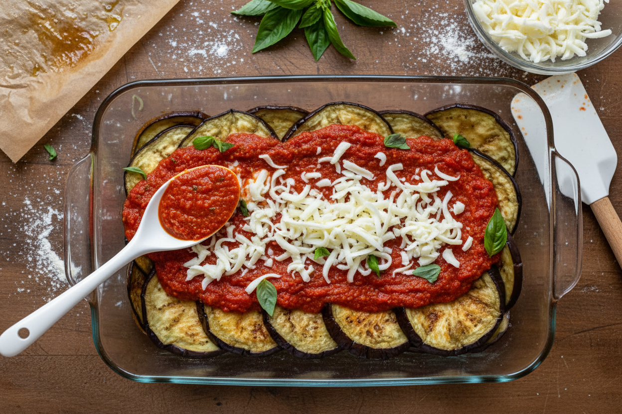Easy Baked Eggplant Parmesan preparation step 2