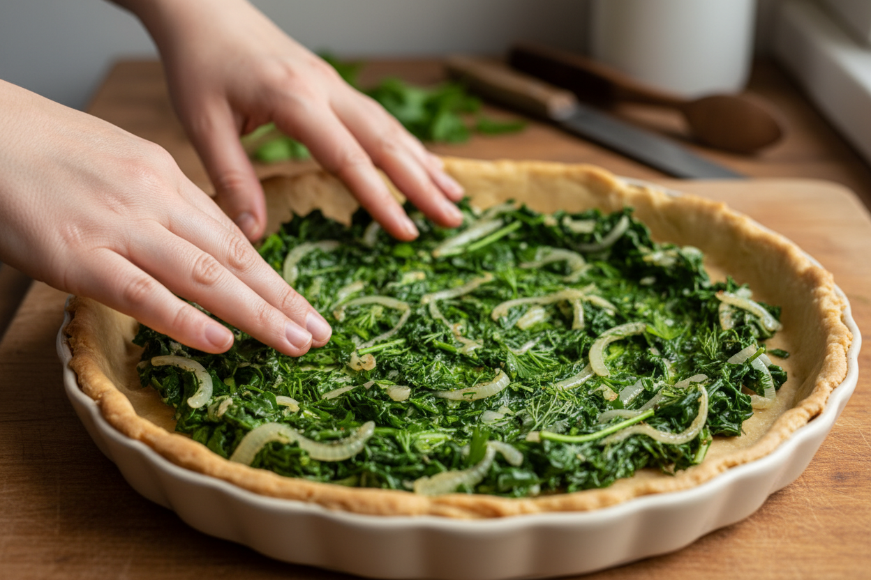 Easy Cheesy Spinach Quiche Recipe preparation step 1