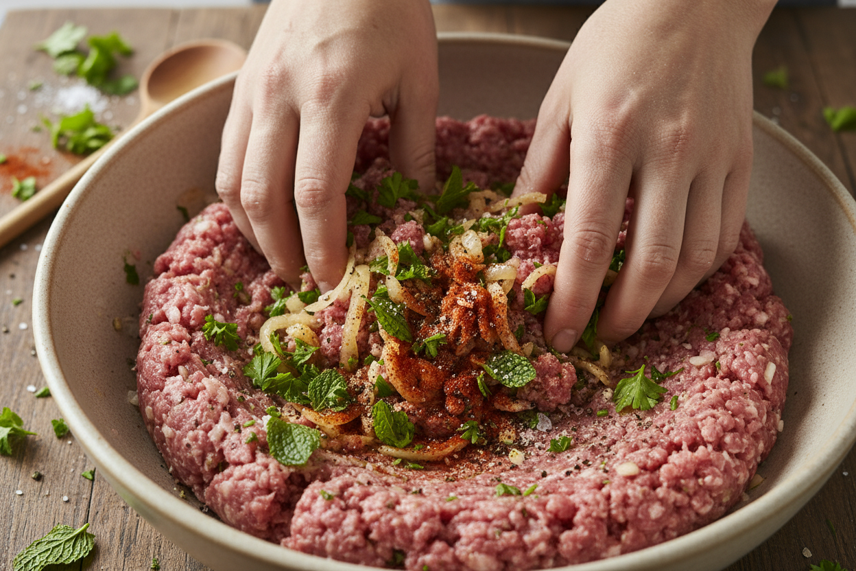 Easy Grilled Lamb Kofta with Garlic Yogurt Sauce preparation step 1