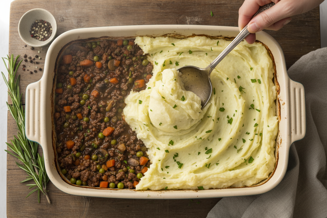 Easy Ground Beef Shepherd's Pie Recipe (Classic Dinner) 3 Easy Ground Beef Shepherd's Pie preparation step 2