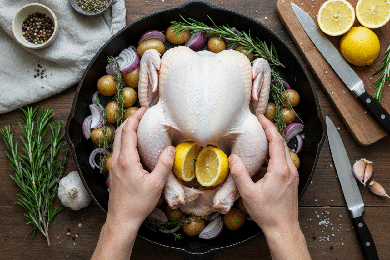 Easy Lemon Herb Roast Chicken preparation step 2