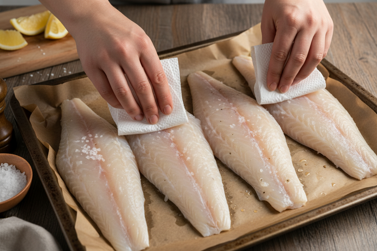 Easy Lemon Pepper Baked Cod preparation step 1