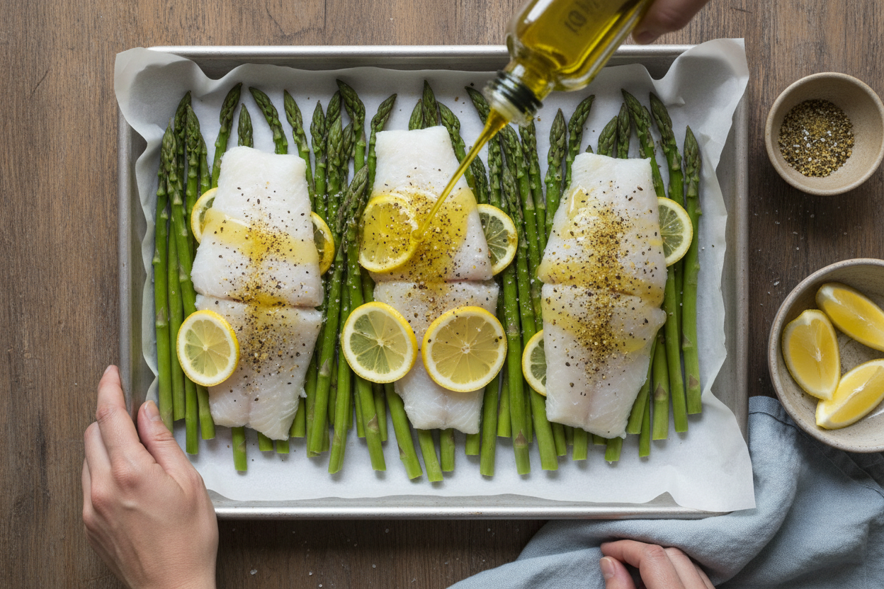 Easy Lemon Pepper Baked Cod preparation step 2