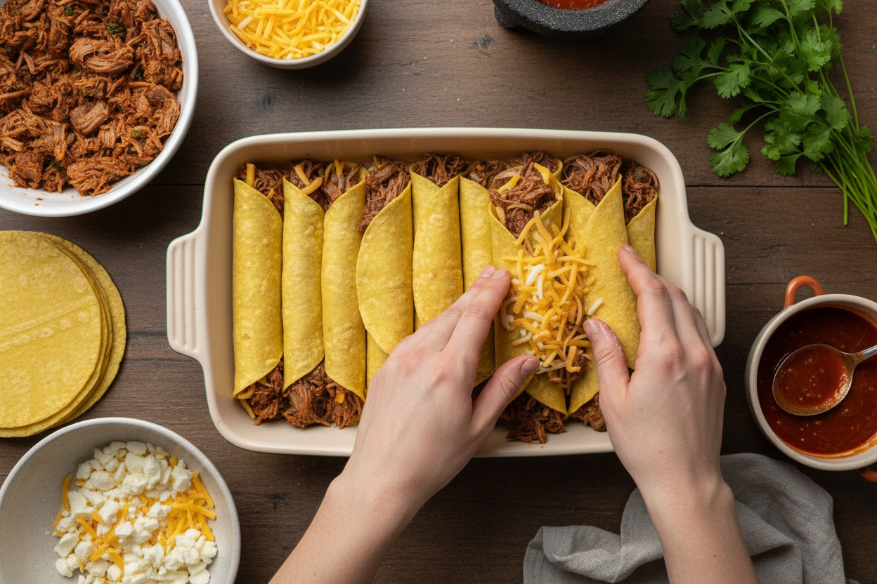 Easy Mole Poblano Enchiladas with Sesame & Cheese preparation step 2