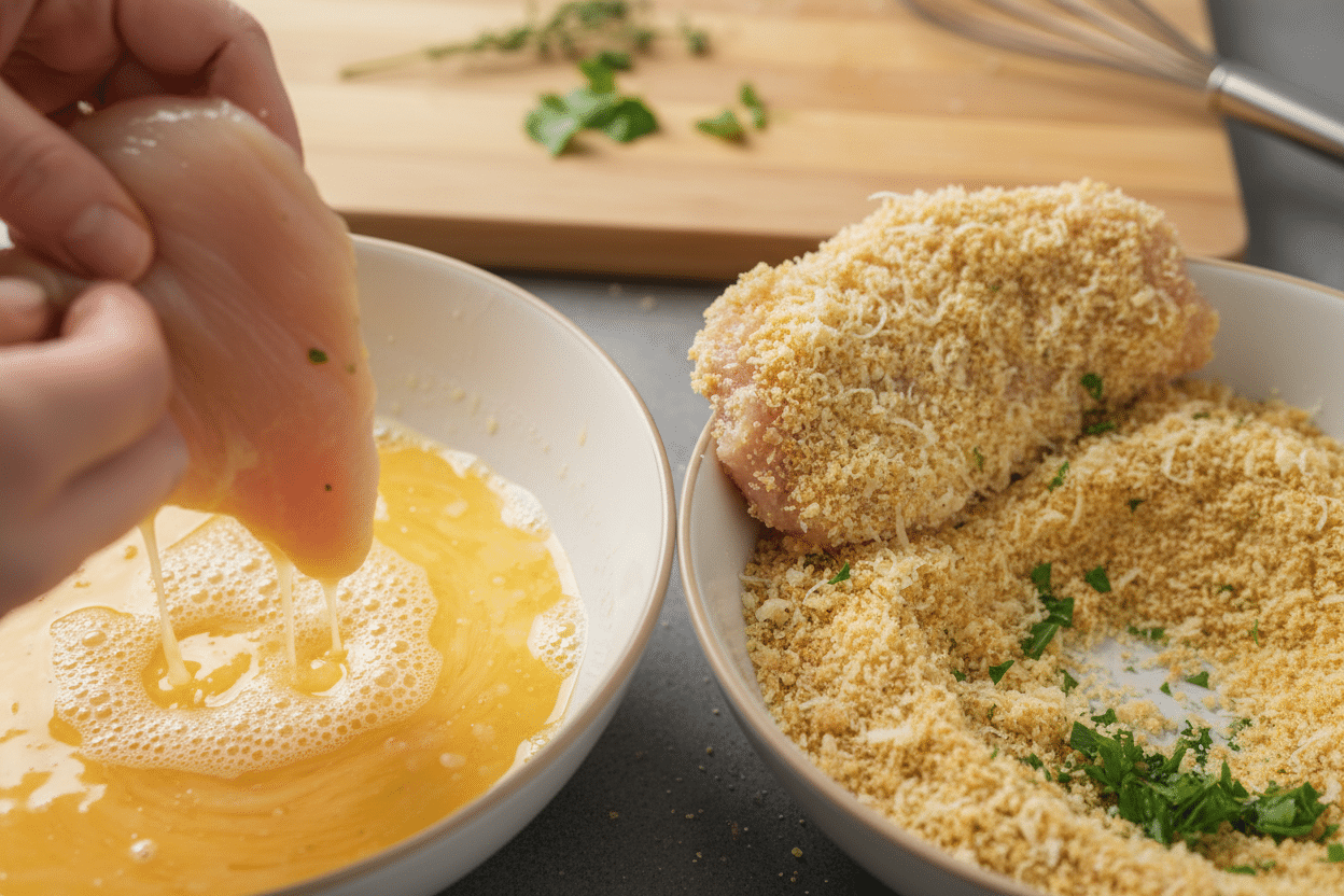 Easy Oven Baked Chicken Parmesan preparation step 1
