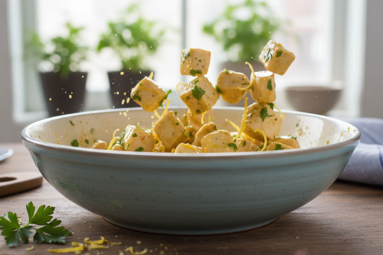 Flavorful Lemon Herb Chicken Skewers preparation step 1