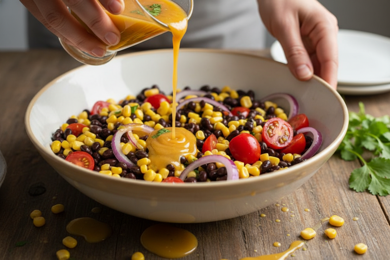 Fresh Black Bean and Corn Salsa Recipe preparation step 1