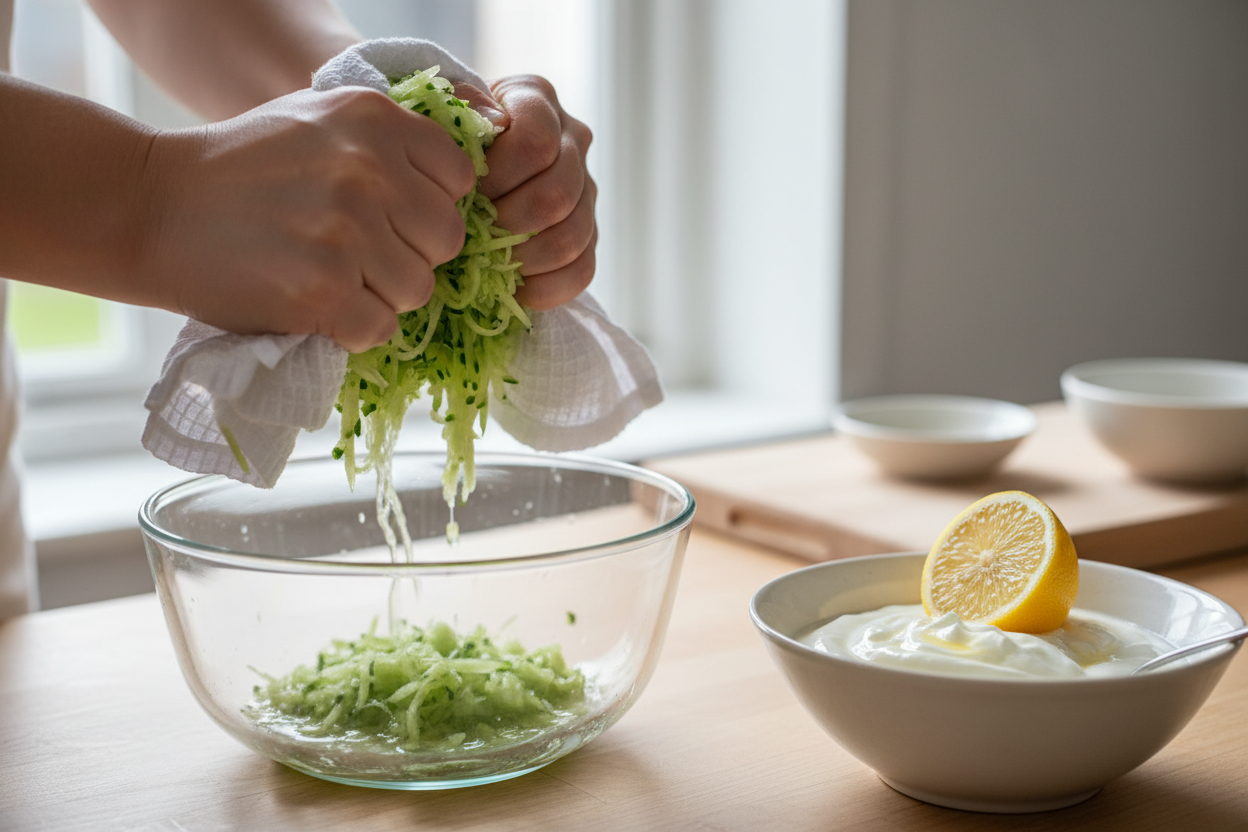 Fresh Lemon Herb Grilled Salmon Recipe with Easy Creamy Cucumber Dill Sauce preparation step 2