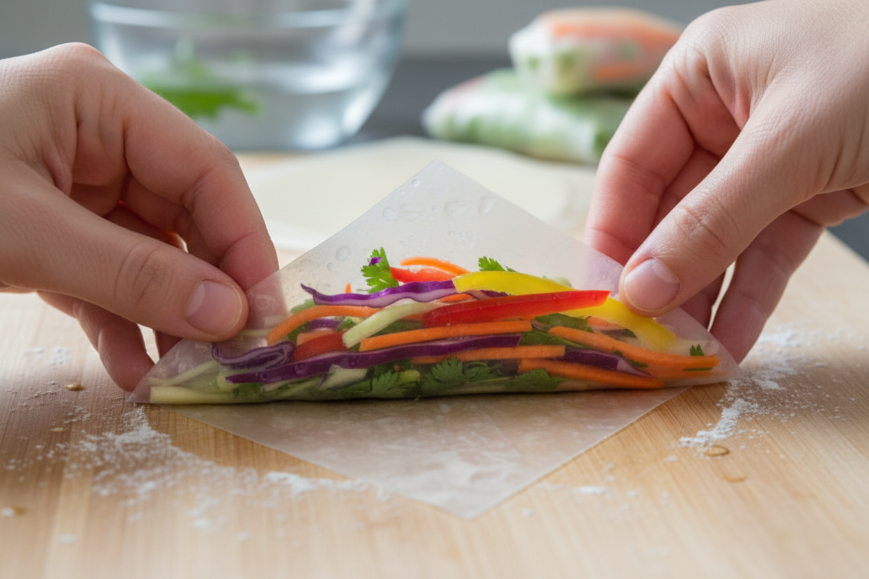 Fried Vegetable Spring Rolls preparation step 1