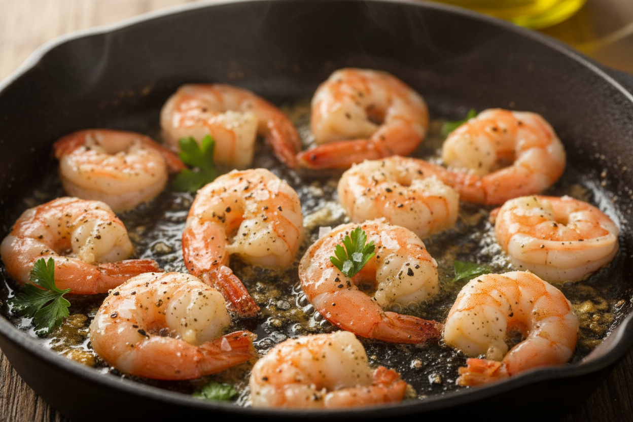 Garlic Butter Shrimp Scampi Pasta preparation step 1
