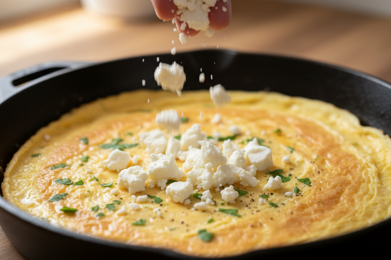 Gluten-Free Asparagus And Feta Omelette preparation step 2