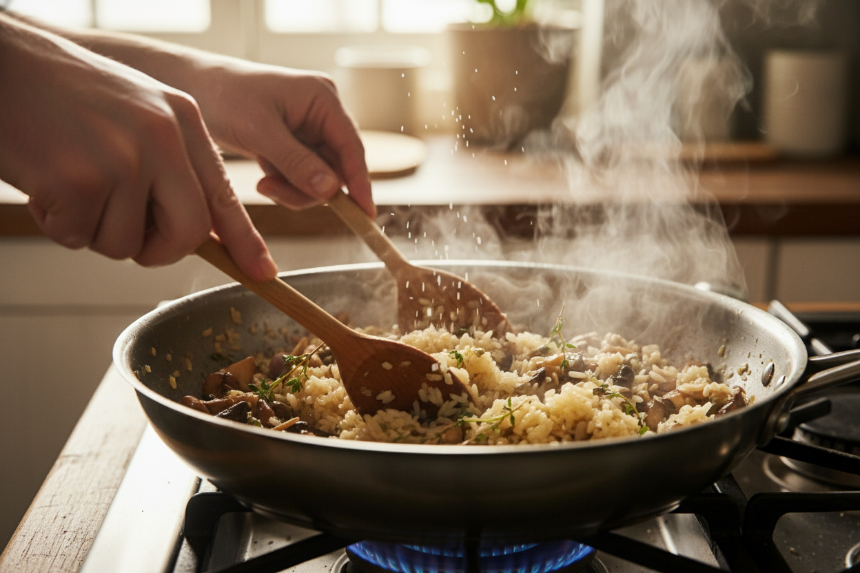 Gordon Ramsay Mushroom Risotto preparation step 1