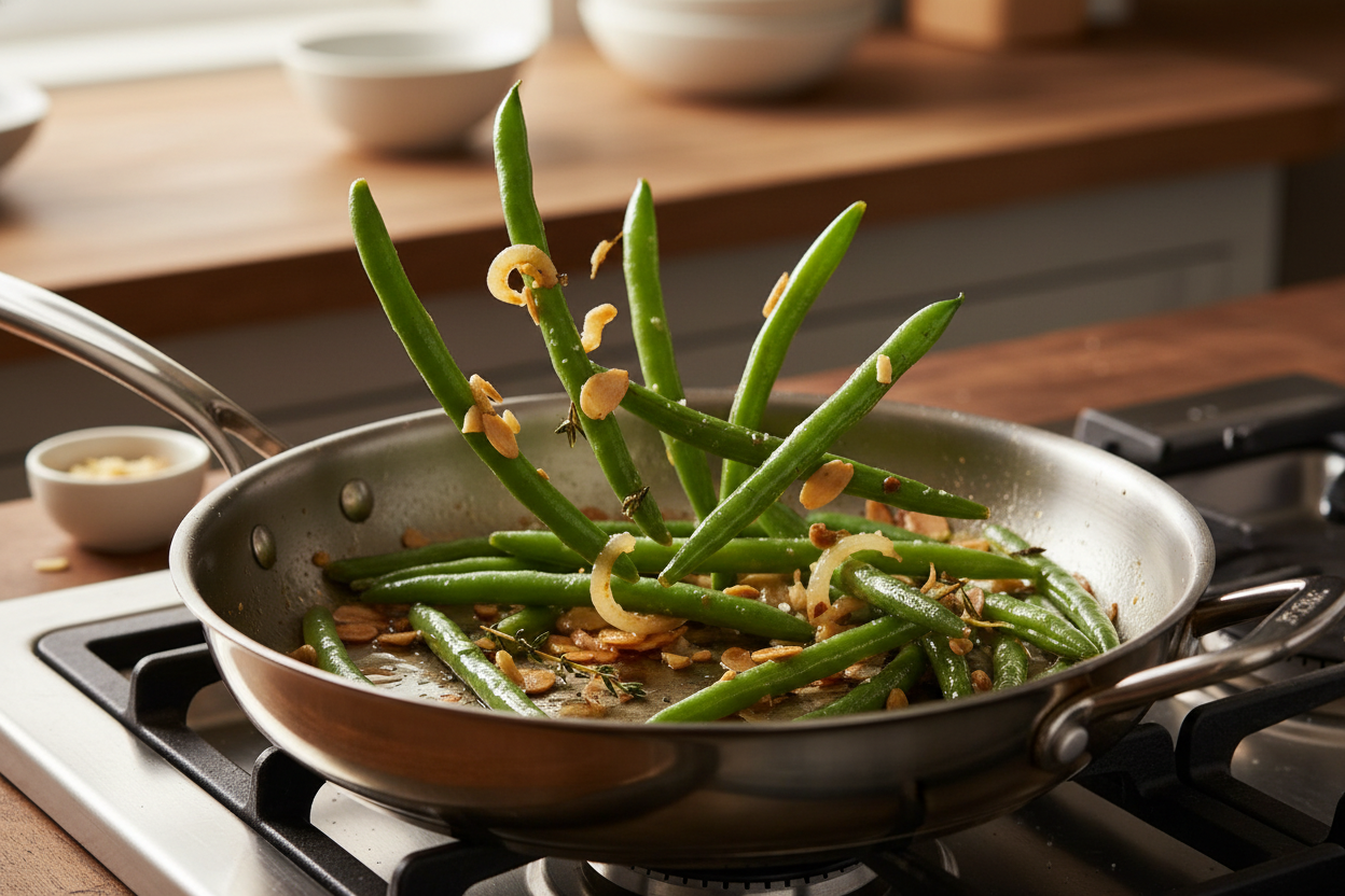 Classic Green Bean Almondine Recipe (Easy & Elegant) 3 Green Bean Almondine preparation step 2