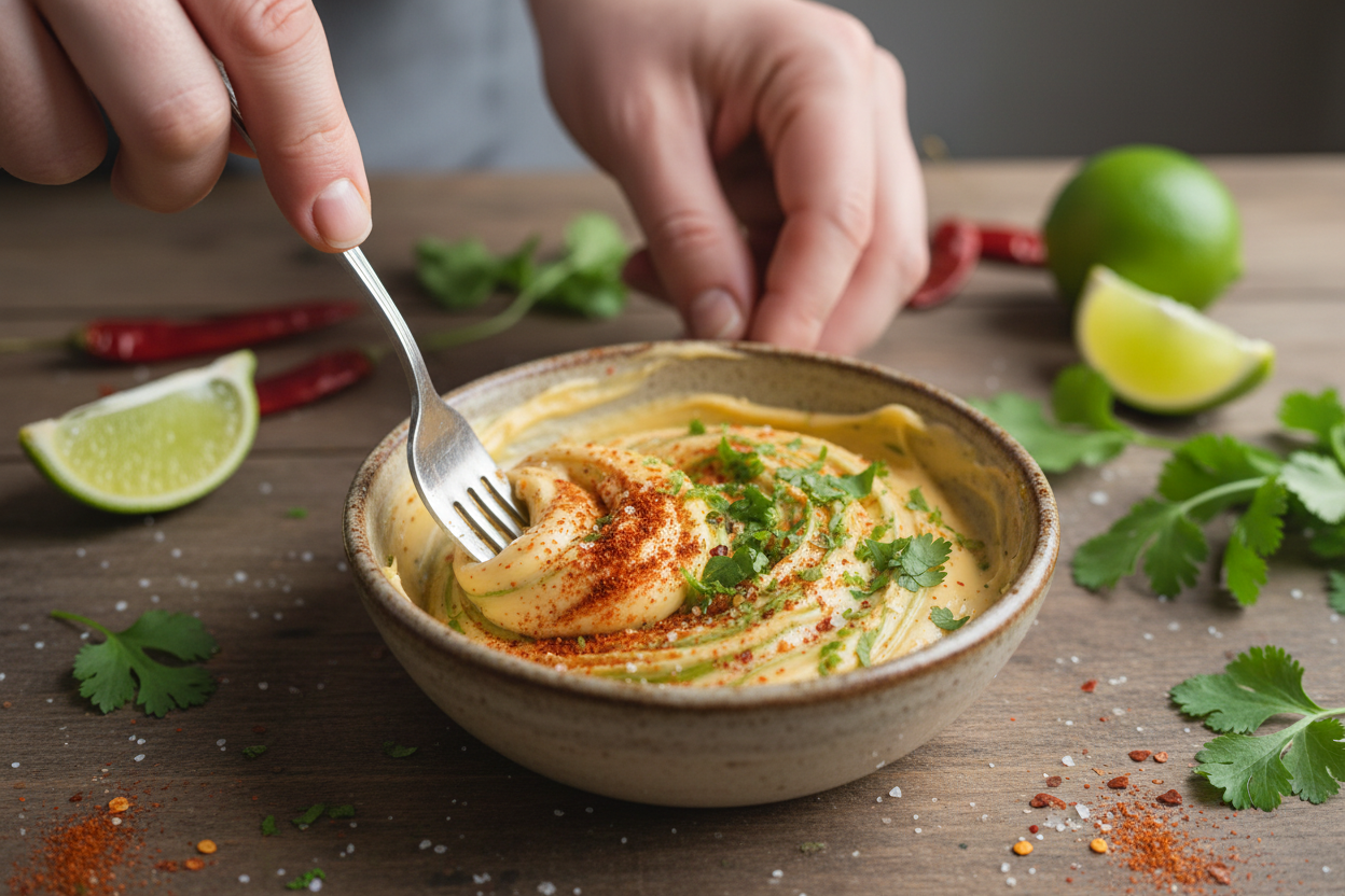 Grilled Chili Lime Butter Corn on the Cob preparation step 1