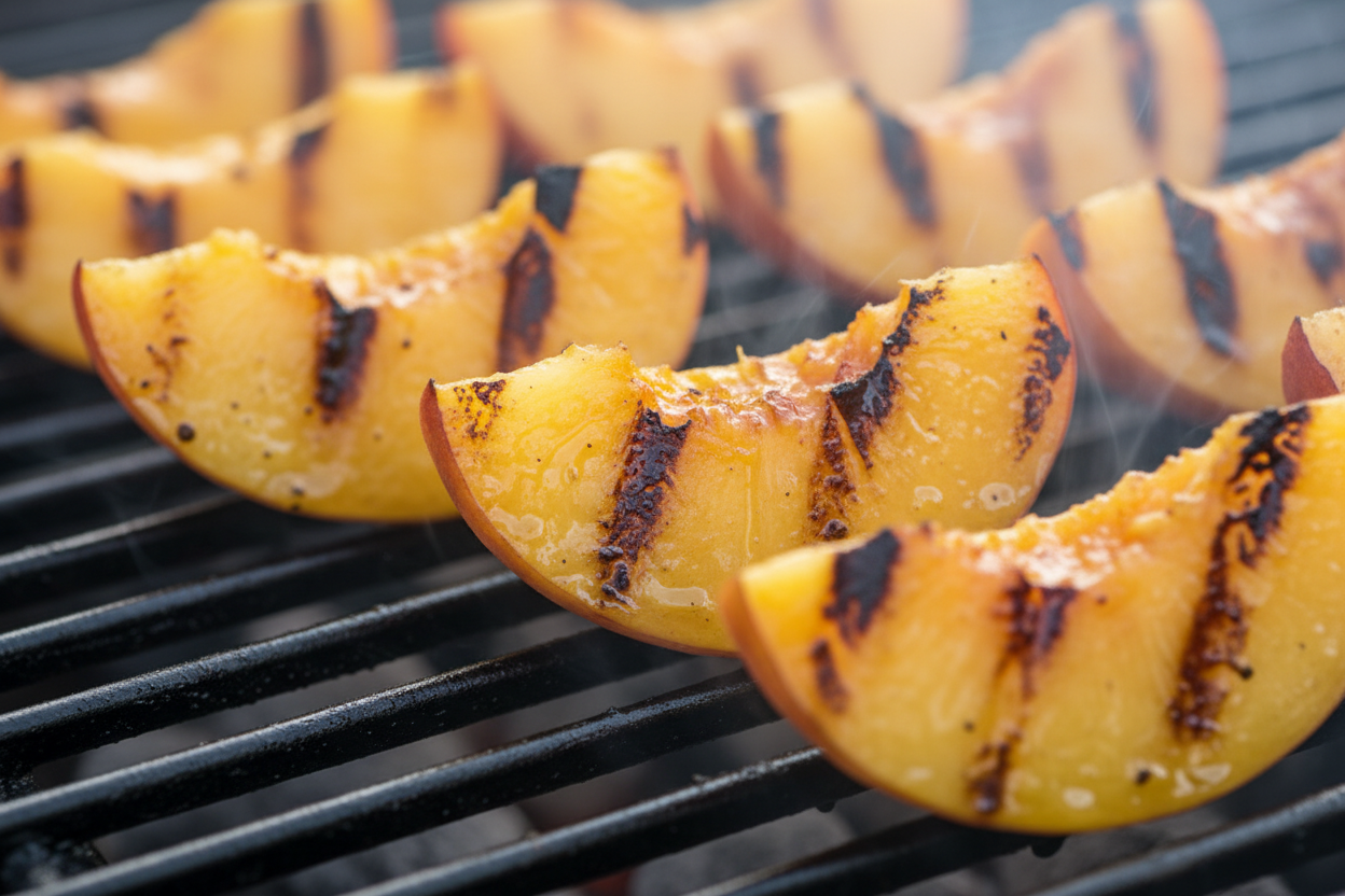 Grilled Halloumi Salad with Peaches preparation step 2