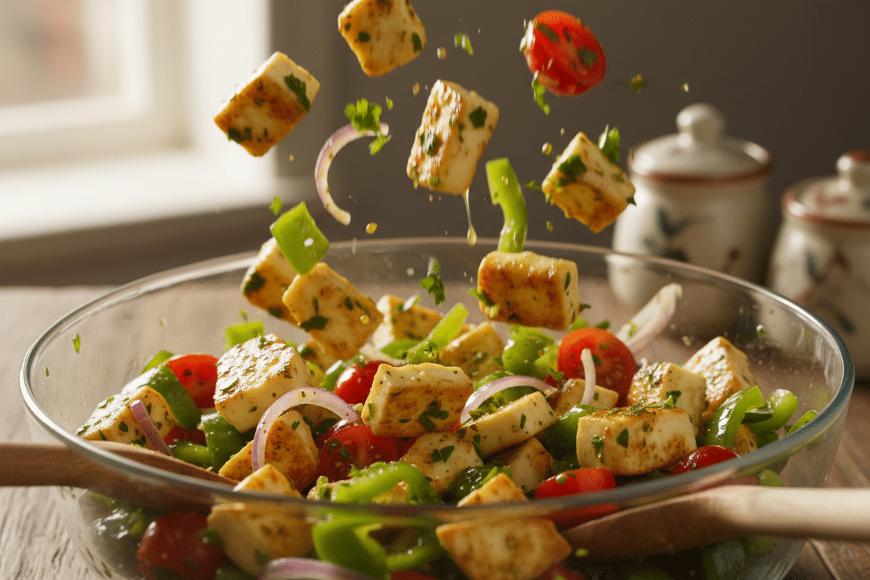 Grilled Halloumi & Veggie Skewers preparation step 1