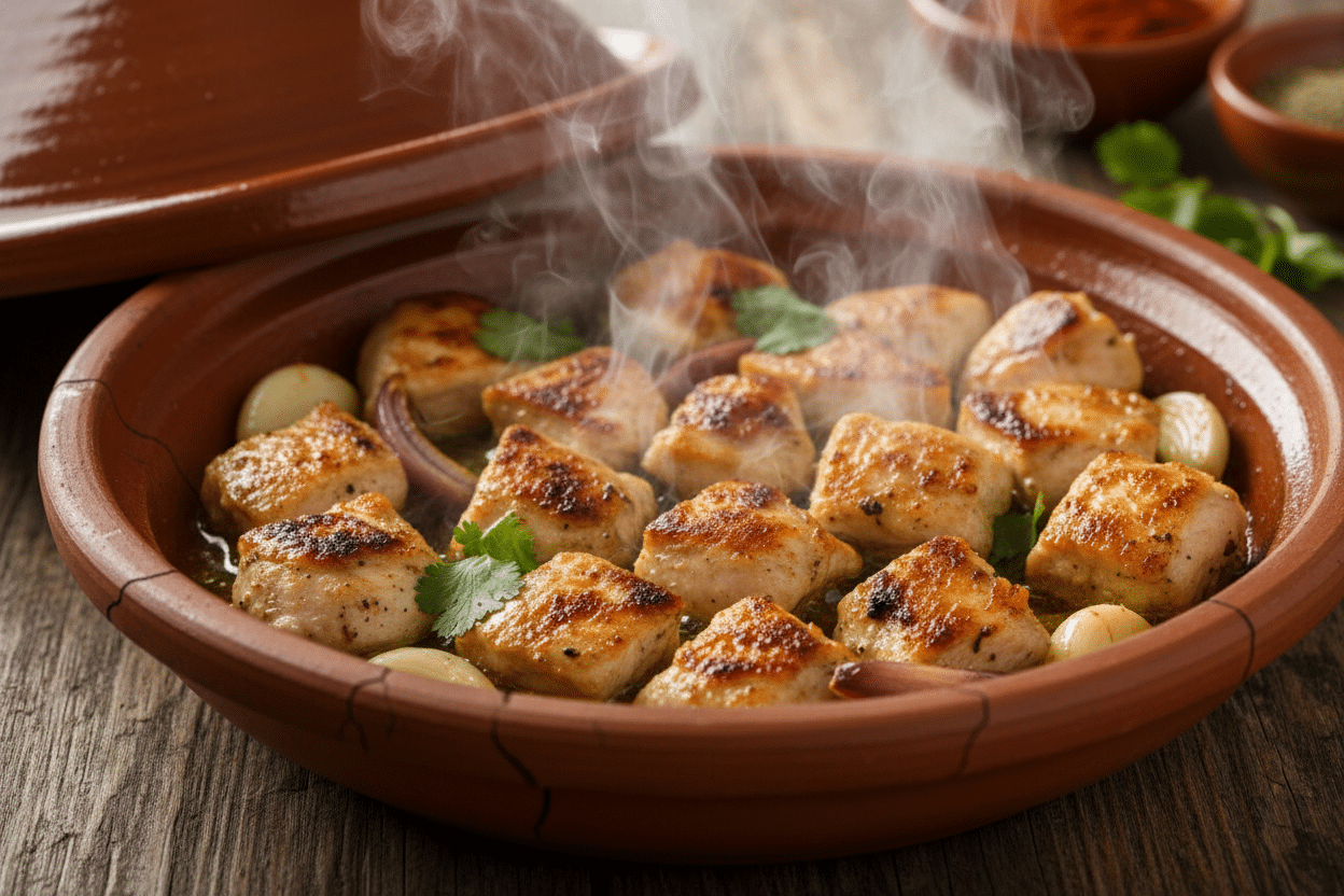Hairy Bikers Chicken Tagine with Rhubarb & Harissa 2 Hairy Bikers Chicken Tagine Recipe preparation step 1