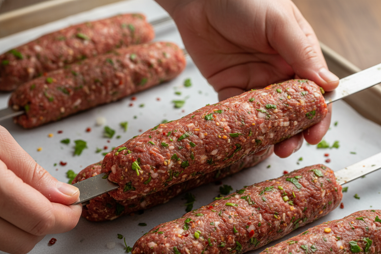 Halal Beef Kofta Skewers preparation step 2