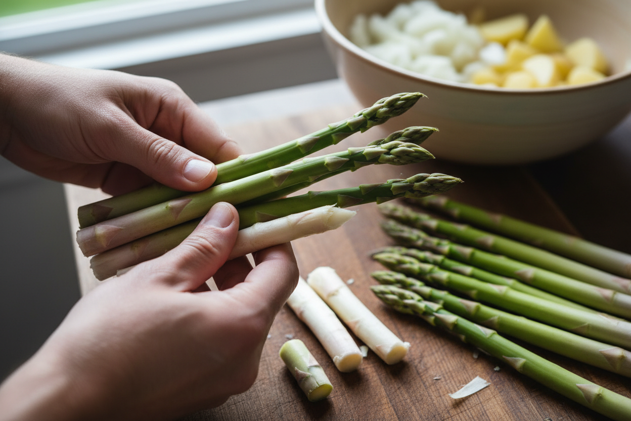 Healthy Vegan Asparagus Soup preparation step 1