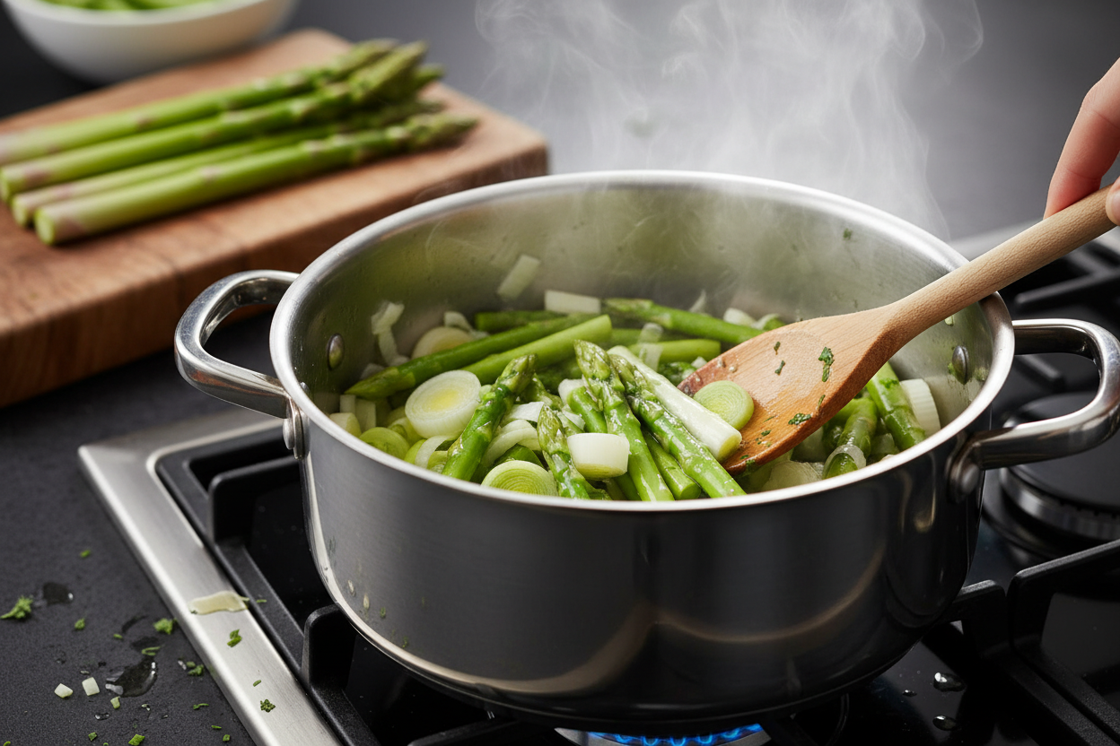 Healthy Vegan Asparagus Soup preparation step 2
