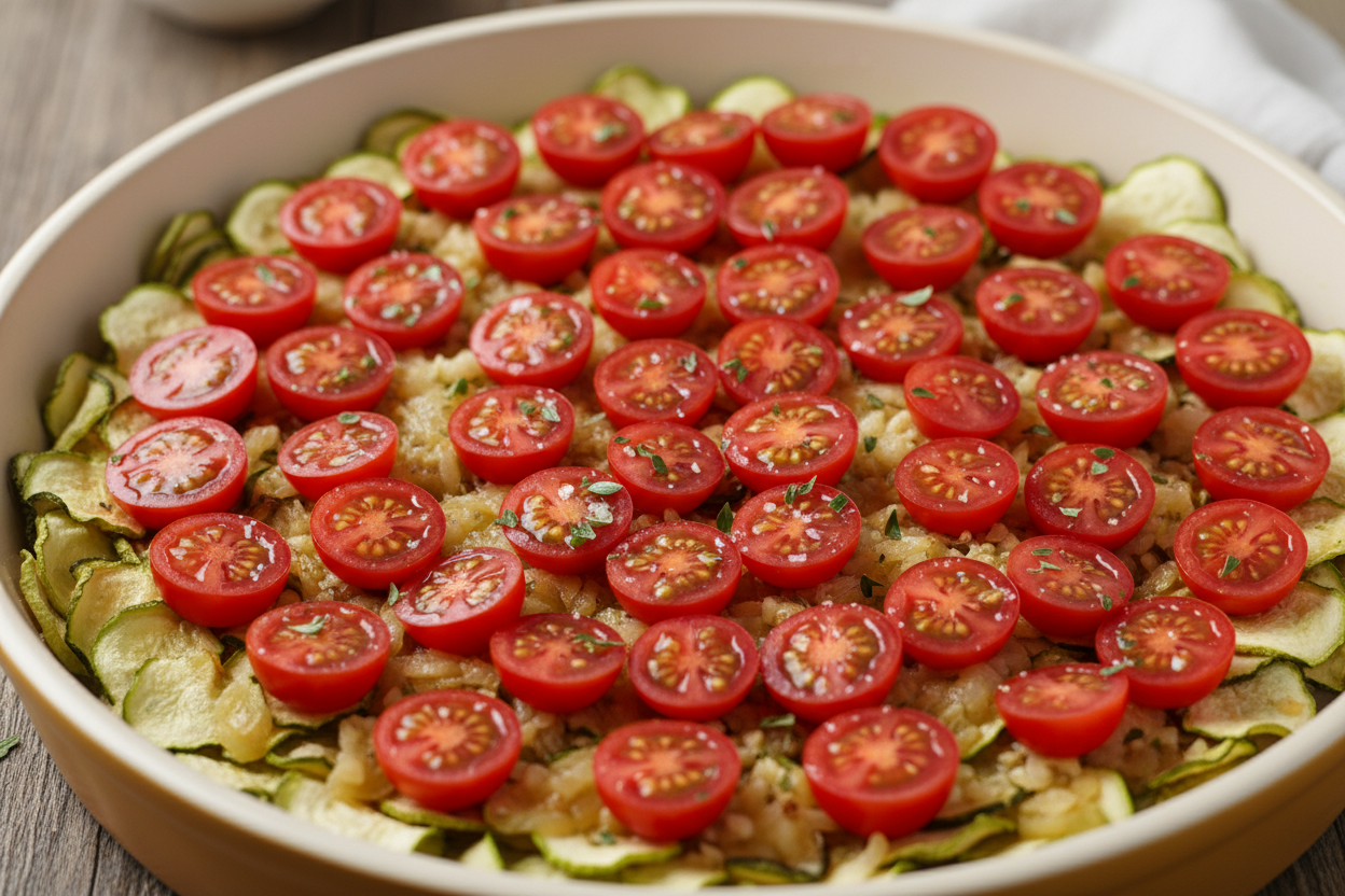 Herbed Zucchini Tomato Quiche preparation step 1