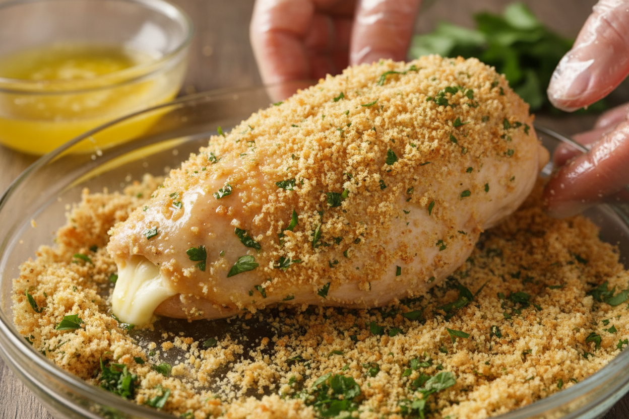 Irresistible Baked Chicken Stuffed with Beef and Cheese Recipe preparation step 2
