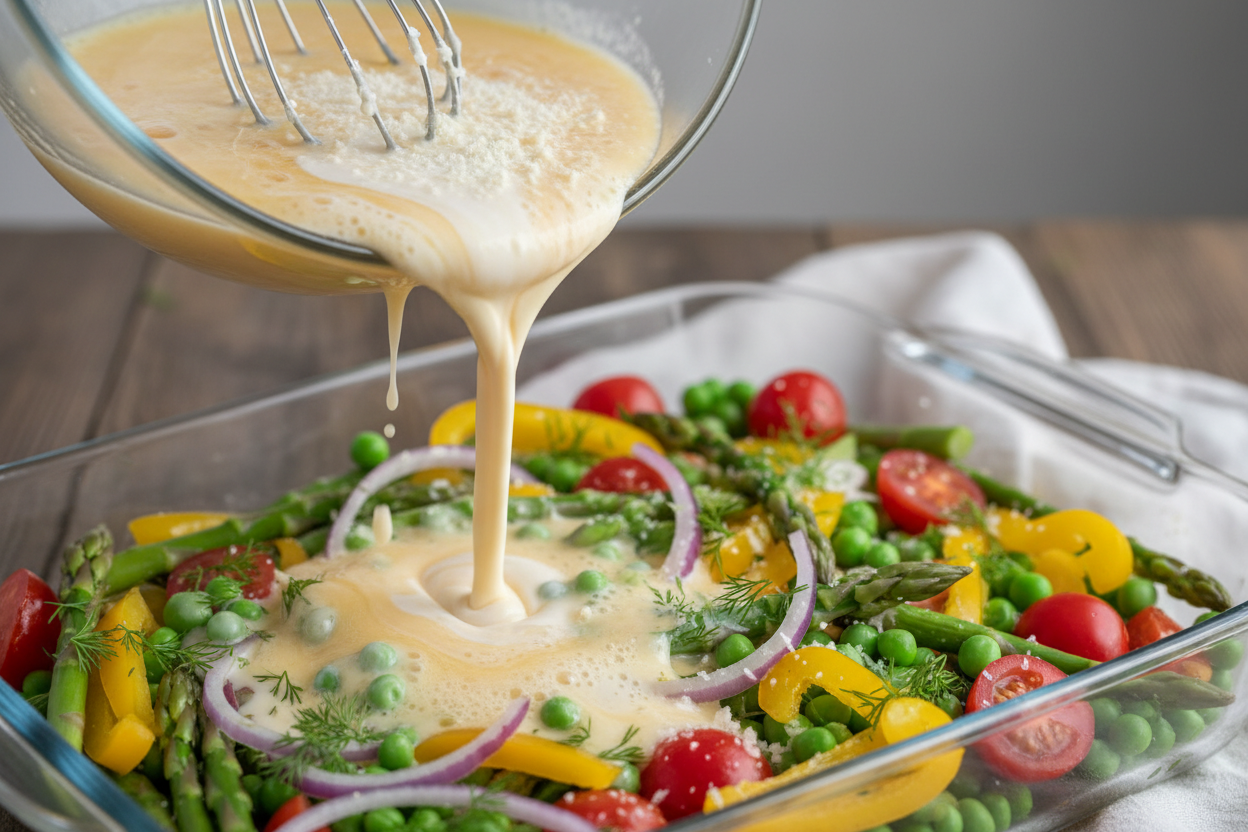 Italian Spring Vegetable Frittata Bake preparation step 2