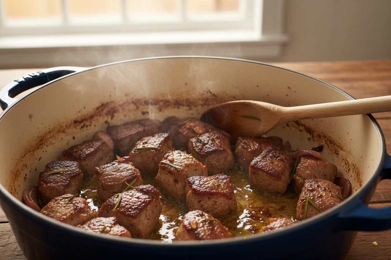 Lamb Stew with Spring Peas and Minted Broth preparation step 1