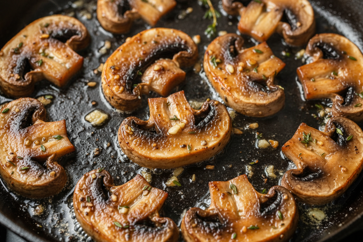 Mushroom Cream Sauce Pasta Recipe 2 Mushroom Cream Sauce Pasta with Garlic and Parmesan preparation step 1