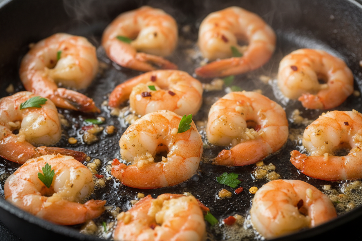 One-Pan Lemon Garlic Shrimp Pasta preparation step 1