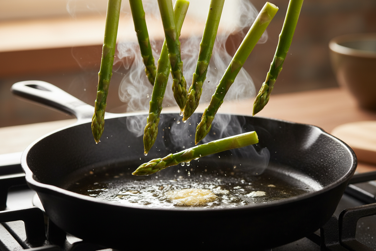 Pan Roasted Asparagus With Lemon And Garlic preparation step 1