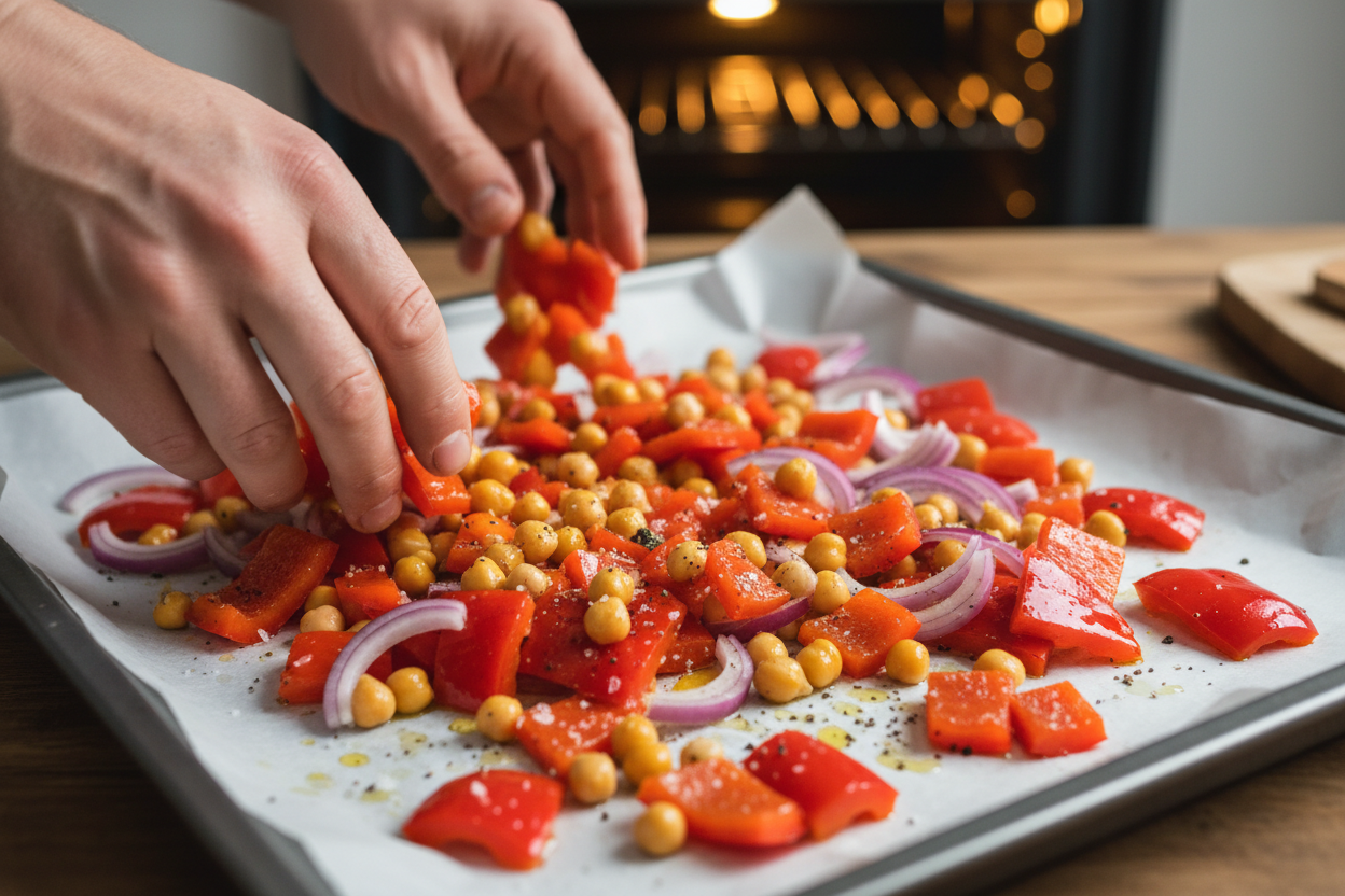 Roasted Red Pepper Quinoa Salad: Healthy Vegan Meal Prep preparation step 1
