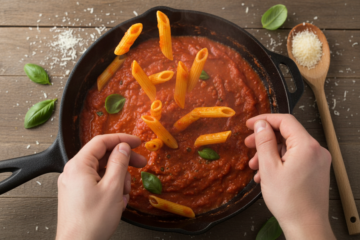 Spicy Penne Arrabbiata preparation step 2