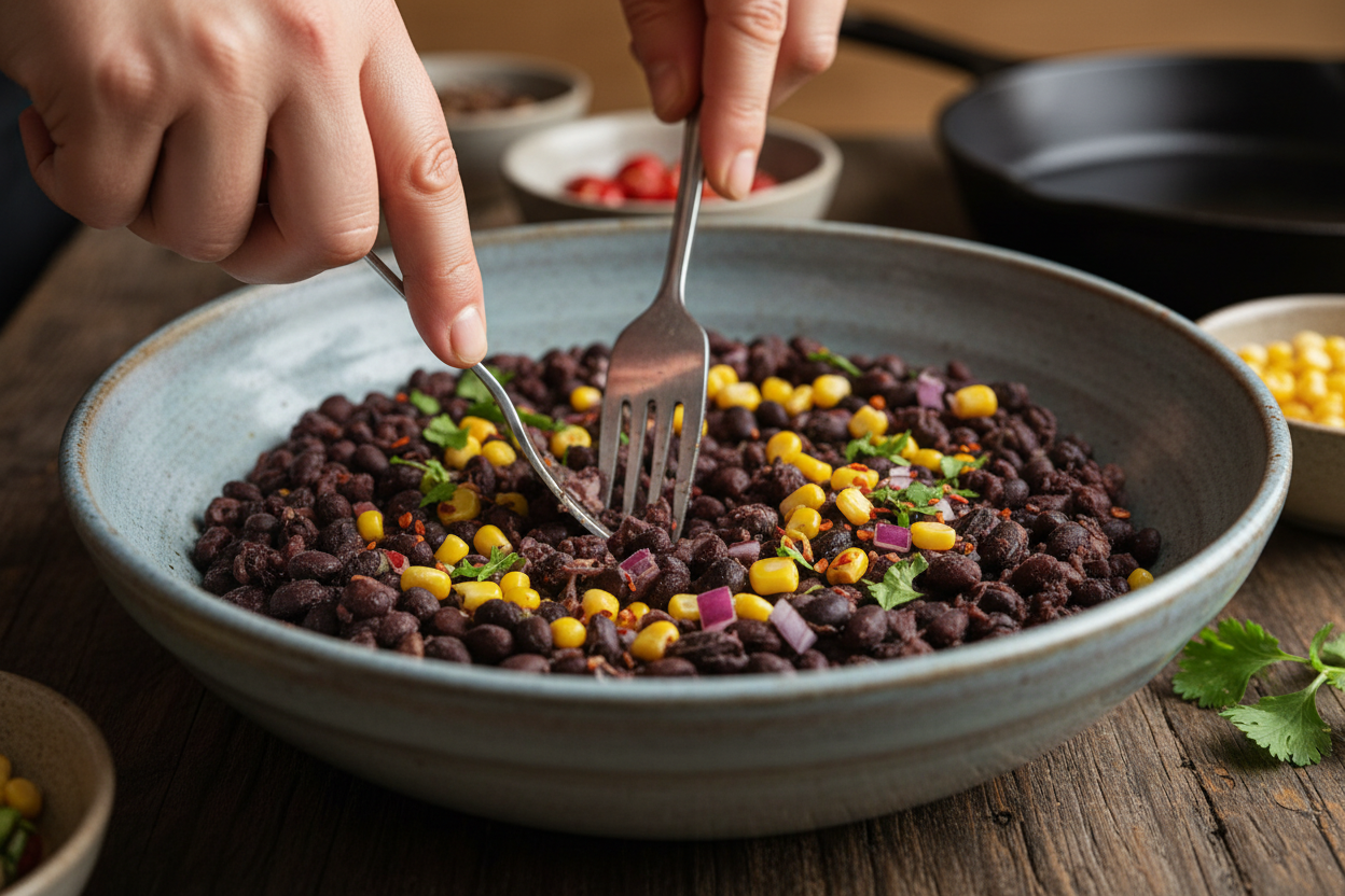 The Best Black Bean Burgers preparation step 1