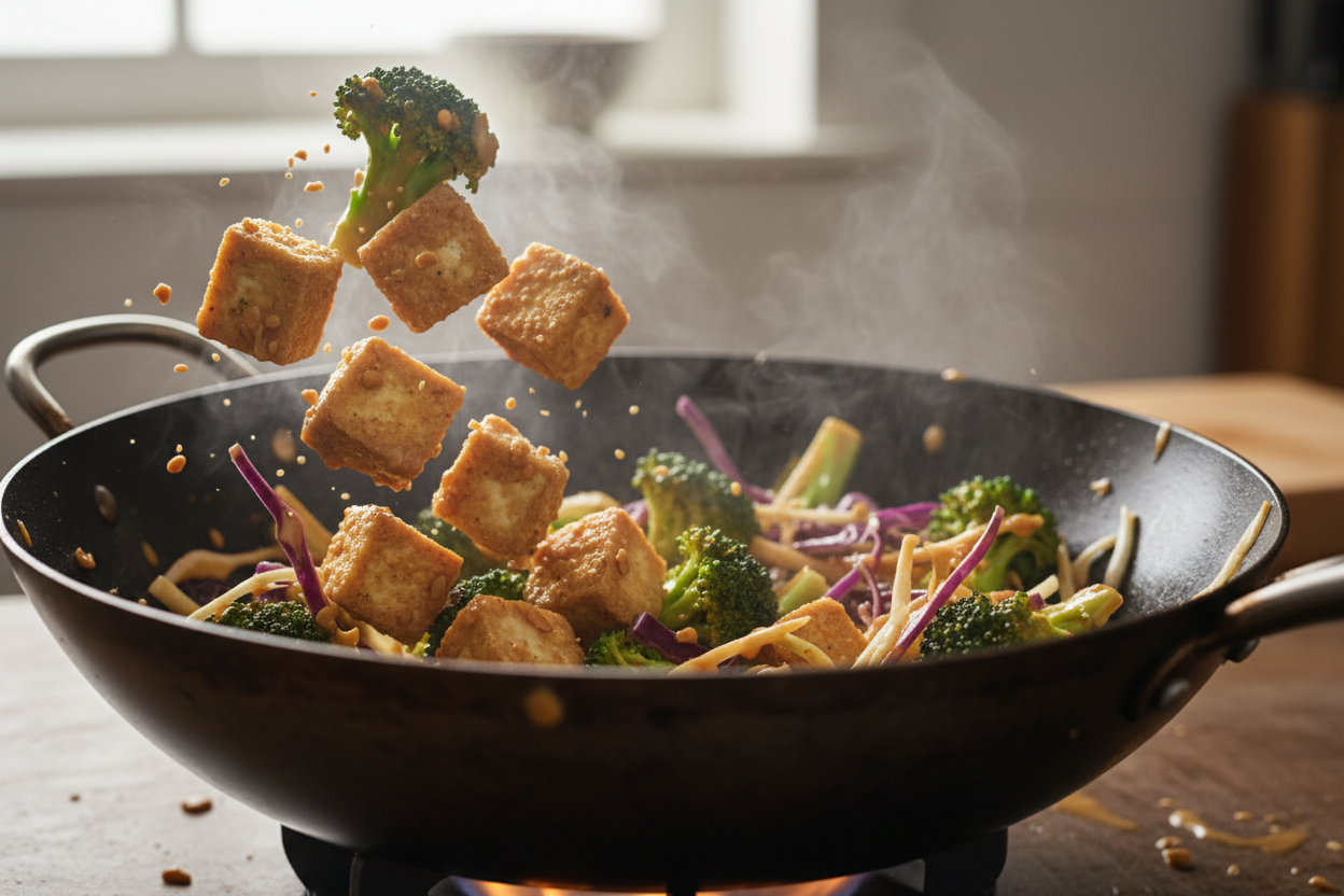 Tofu Stir-Fry with Peanut Sauce preparation step 1