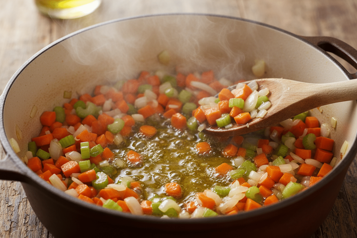 Traditional Winter Minestrone Soup preparation step 1