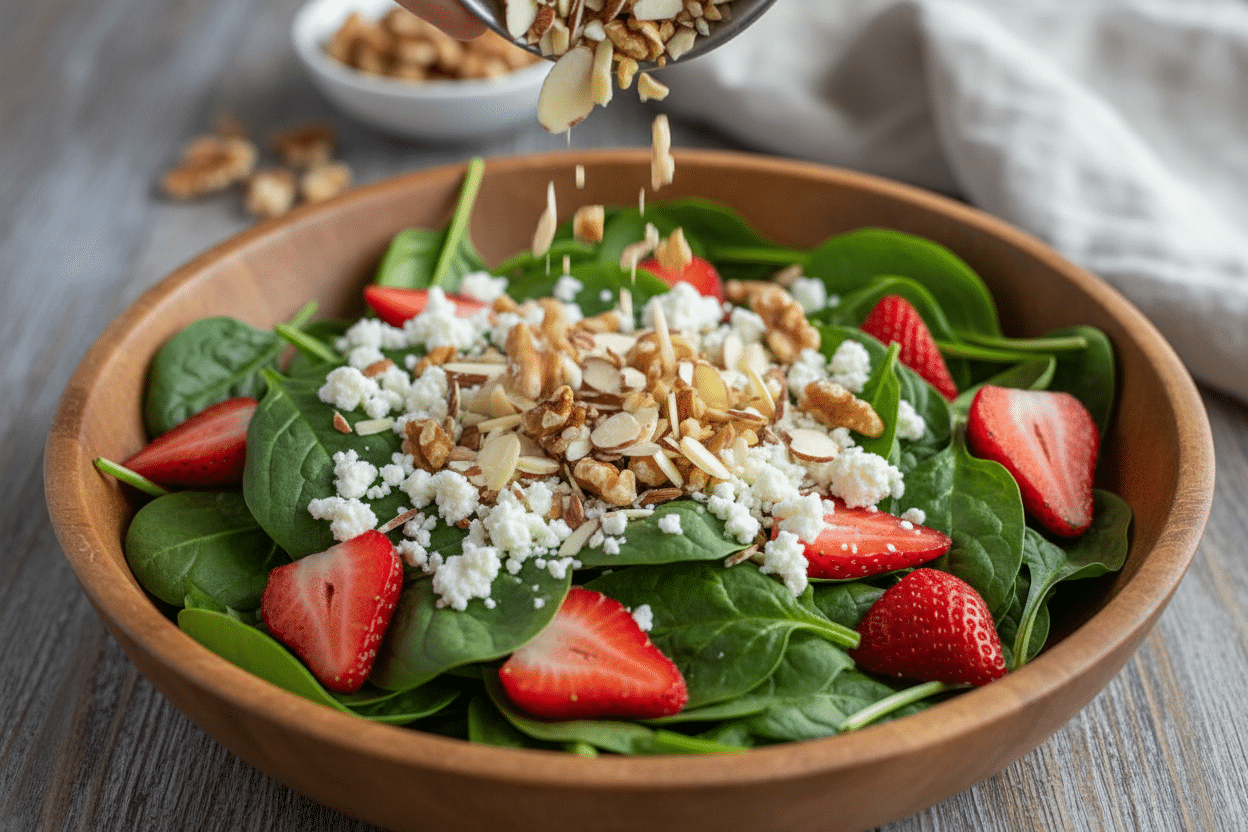 Vibrant Strawberry Spinach Salad preparation step 2