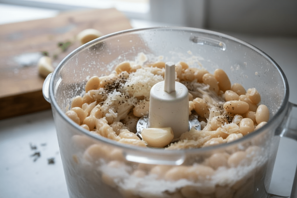 White Bean Hummus preparation step 1