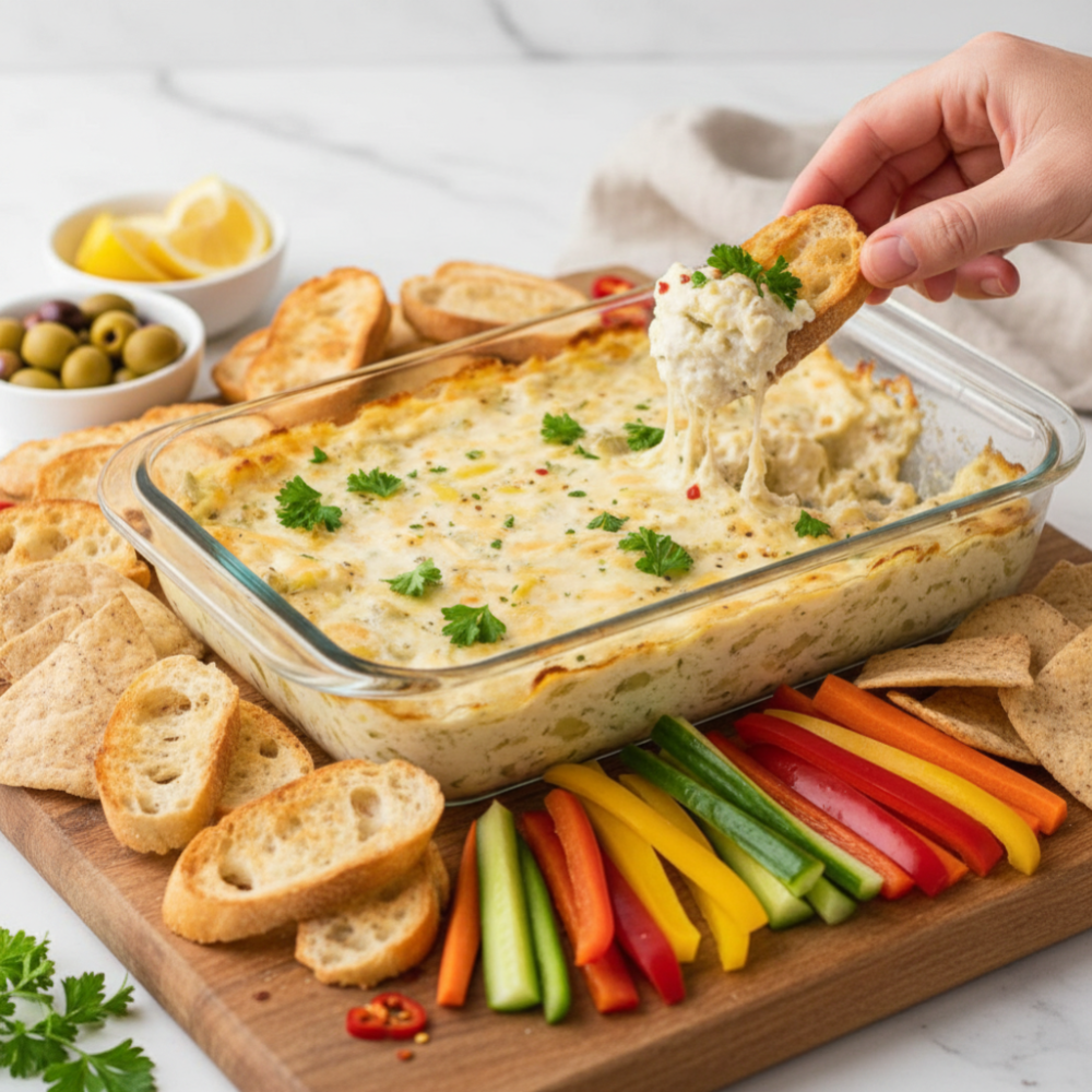 Easy Baked Artichoke Dip: Creamy Appetizer