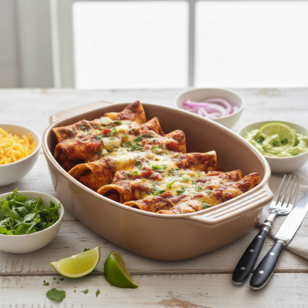 Hearty Black Bean Enchiladas with Beef