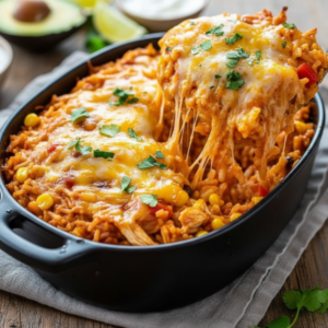 Easy Chicken Enchilada Rice Casserole (35 Minutes)